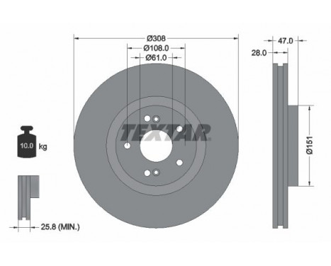 Disque de frein PRO+ 92174005 Textar