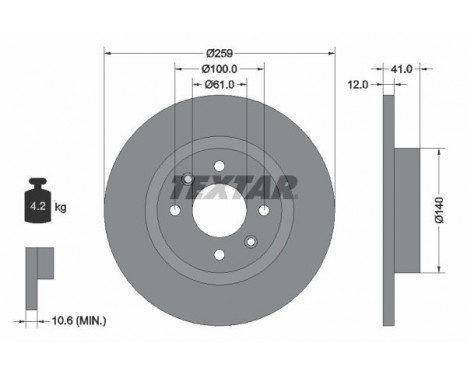 Disque de frein PRO 92175103 Textar