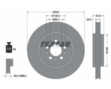 Disque de frein PRO 92178303 Textar