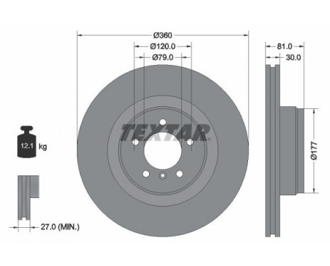 Disque de frein PRO 92178403 Textar