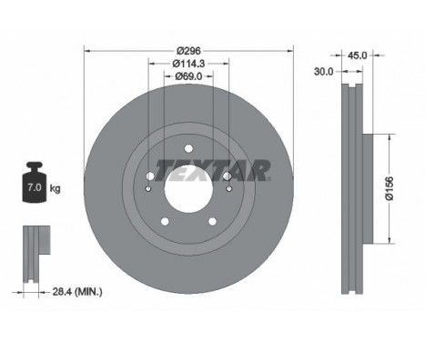 Disque de frein PRO 92178703 Textar