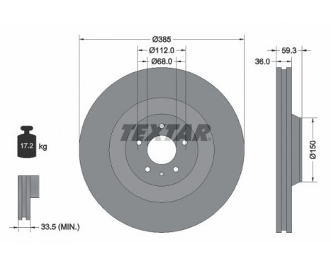 Disque de frein PRO 92184203 Textar