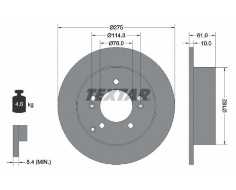 Disque de frein PRO 92185803 Textar