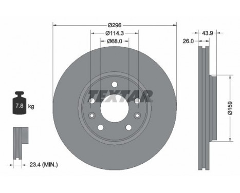 Disque de frein PRO 92195603 Textar