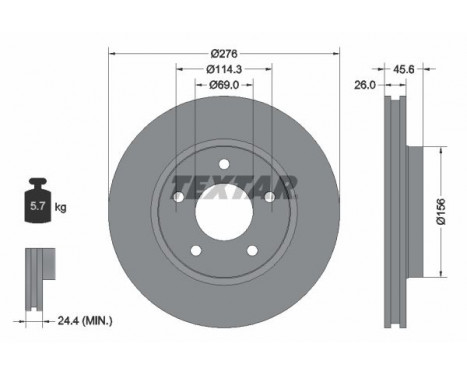 Disque de frein PRO 92197403 Textar