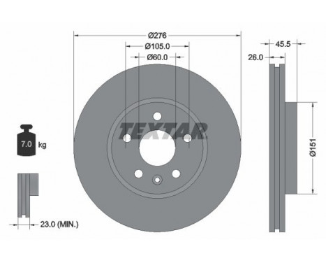 Disque de frein PRO 92198903 Textar