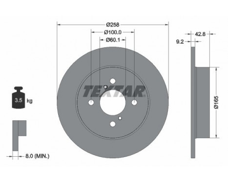 Disque de frein PRO 92227903 Textar
