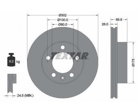 Disque de frein PRO 92228603 Textar