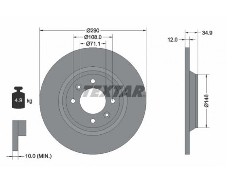 Disque de frein PRO 92231303 Textar