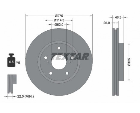 Disque de frein PRO 92232703 Textar