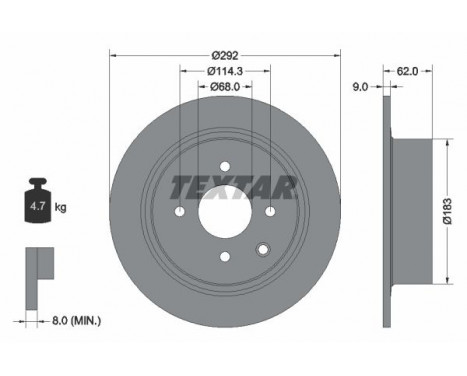 Disque de frein PRO 92234303 Textar