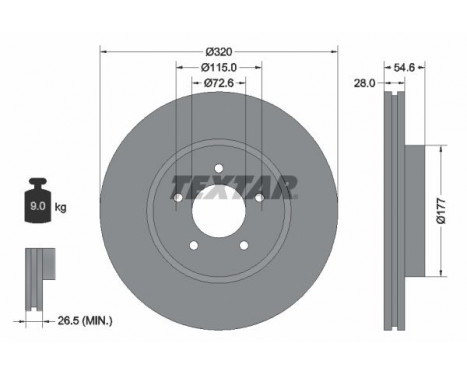 Disque de frein PRO 92235403 Textar