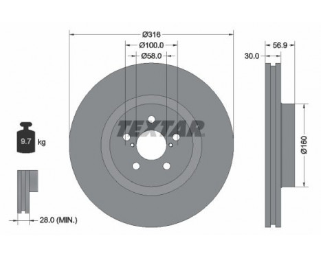 Disque de frein PRO 92236503 Textar