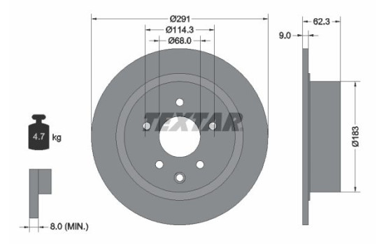 Disque de frein PRO 92237103 Textar, Image 2