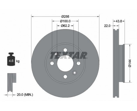 Disque de frein PRO 92237903 Textar