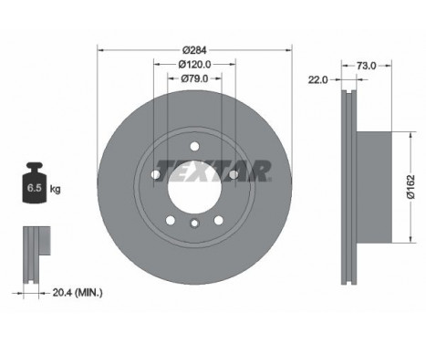 Disque de frein PRO 92238403 Textar