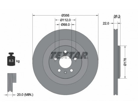 Disque de frein PRO 92241803 Textar