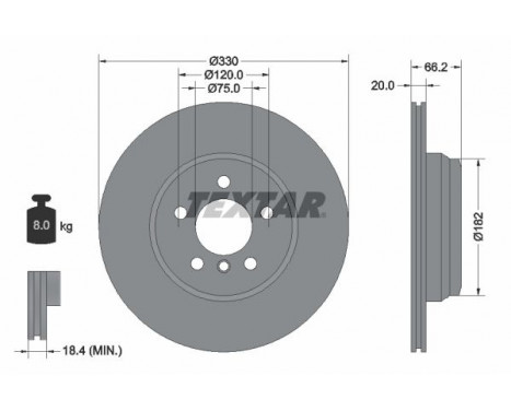 Disque de frein PRO 92241903 Textar