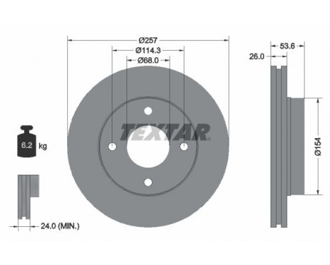 Disque de frein PRO 92253103 Textar