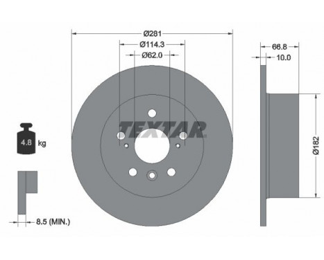 Disque de frein PRO 92257803 Textar