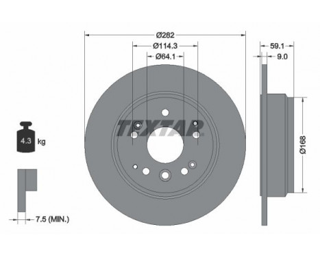 Disque de frein PRO 92261703 Textar