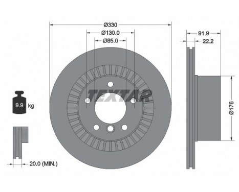 Disque de frein PRO 92261903 Textar