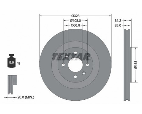 Disque de frein PRO 92267103 Textar
