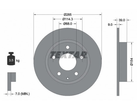 Disque de frein PRO 92267703 Textar