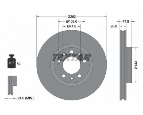 Disque de frein PRO 92267903 Textar