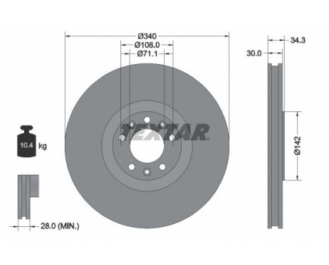 Disque de frein PRO 92268203 Textar