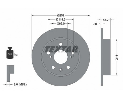 Disque de frein PRO 92268403 Textar