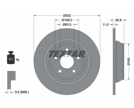 Disque de frein PRO 92268703 Textar