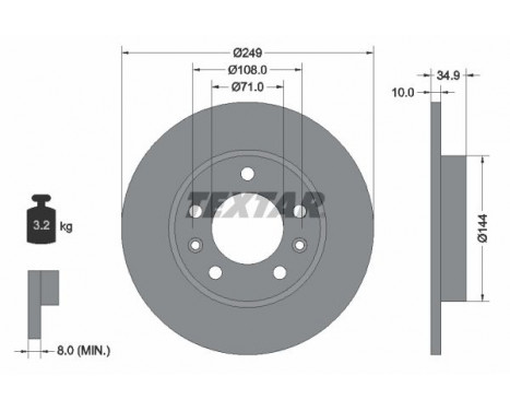 Disque de frein PRO 92269103 Textar