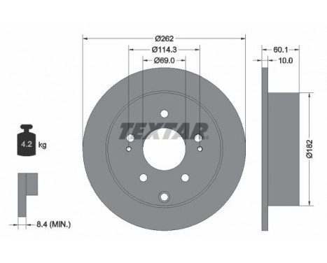Disque de frein PRO 92269403 Textar