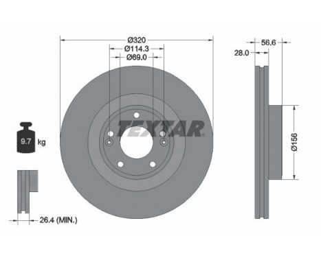 Disque de frein PRO 92272803 Textar