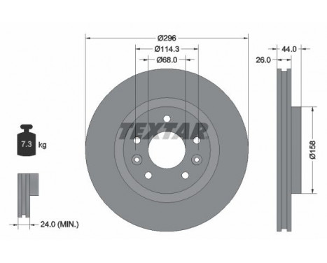 Disque de frein PRO 92274203 Textar
