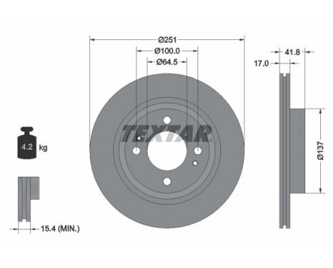 Disque de frein PRO 92278003 Textar