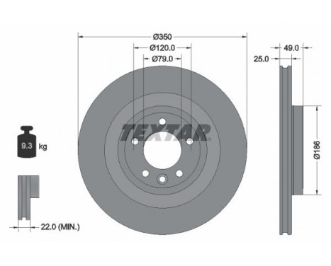 Disque de frein PRO 92278403 Textar