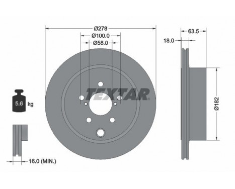 Disque de frein PRO 92278503 Textar