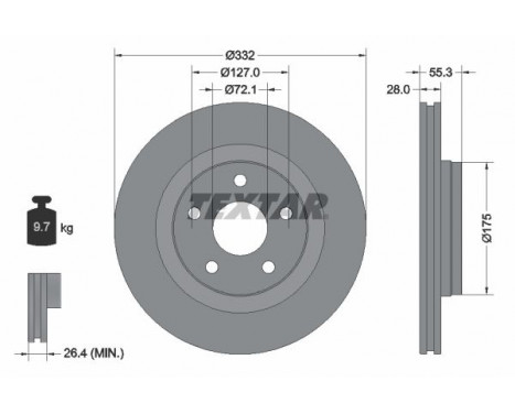 Disque de frein PRO 92278803 Textar