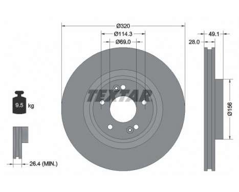 Disque de frein PRO 92281803 Textar