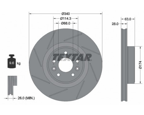 Disque de frein PRO+ 92282205 Textar