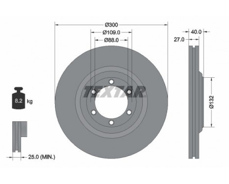 Disque de frein PRO 92282403 Textar