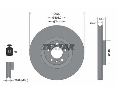 Disque de frein PRO 92283403 Textar