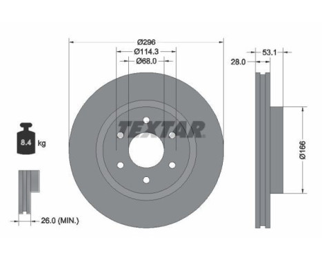 Disque de frein PRO 92285803 Textar