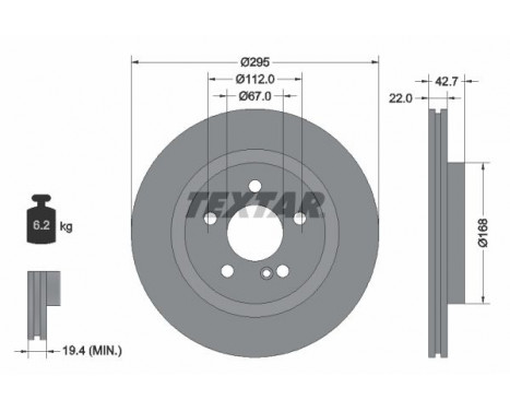 Disque de frein PRO 92286903 Textar