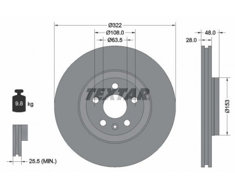 Disque de frein PRO+ 92287405 Textar