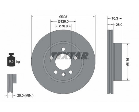 Disque de frein PRO 92288403 Textar