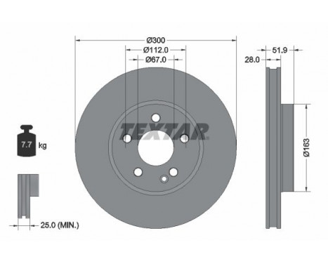 Disque de frein PRO 92291803 Textar