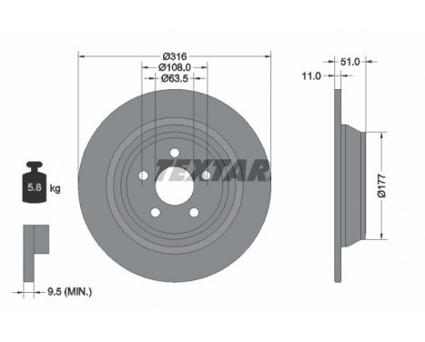 Disque de frein PRO 92291903 Textar